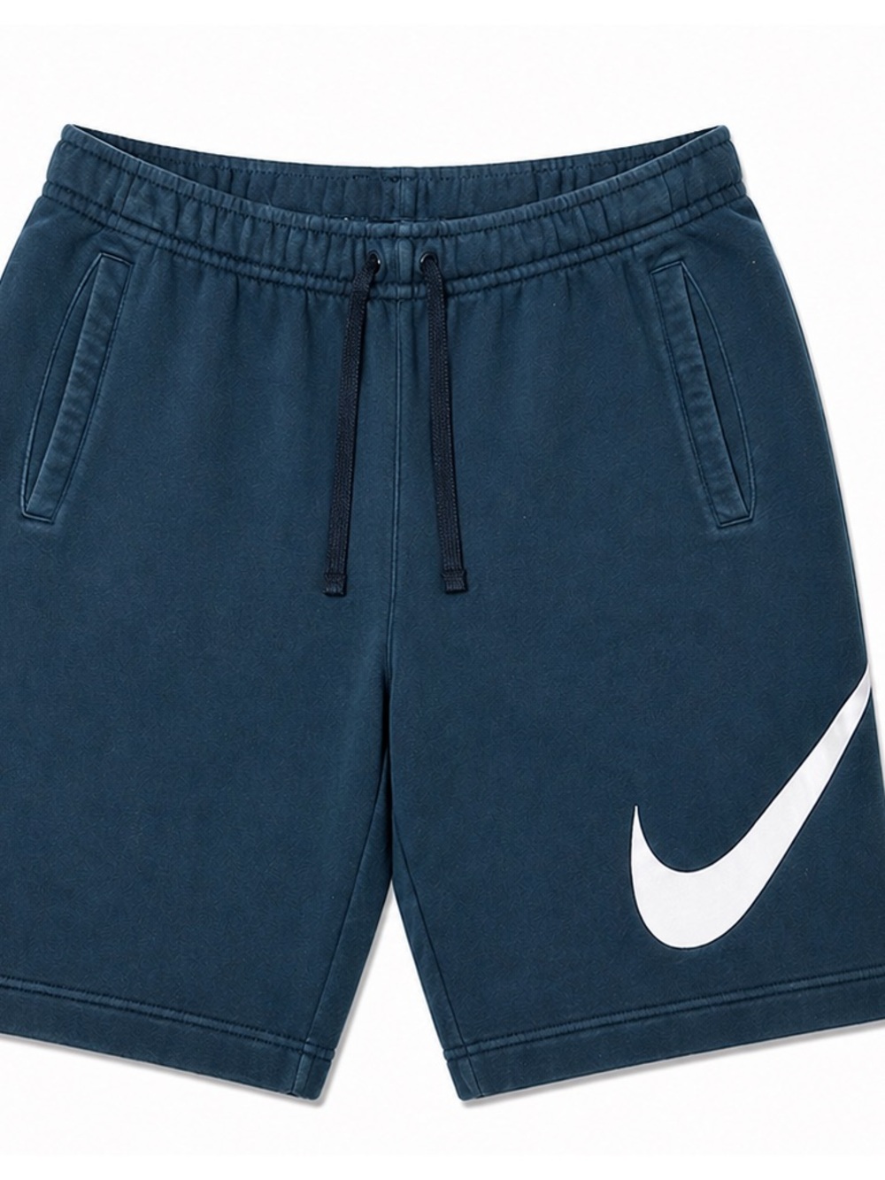 Nike Navy and White Swoosh Athletic Shorts